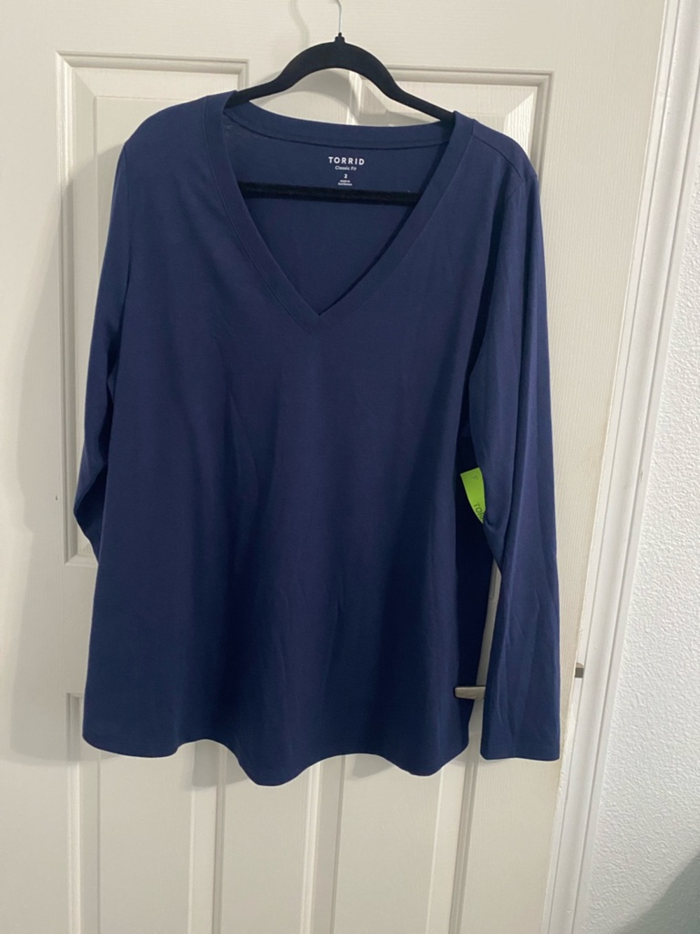 torrid Deep Navy V-Neck Long Sleeve Tee